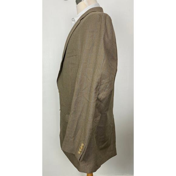 Men Lauren Ralph Lauren tan plaid 2-button blazer sport jacket coat, 50L - Picture 3 of 6
